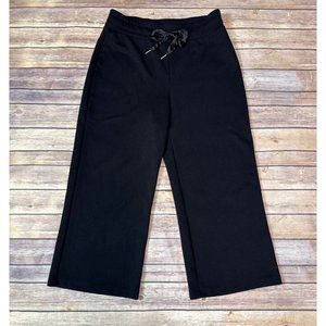 CALVIN KLEIN WOMEN'S Wide Leg Drawstring Cropped Pants Black S